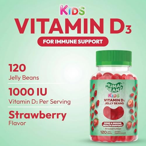 Gommes Human Beanz D3 pour enfants, routine quotidienne saine.