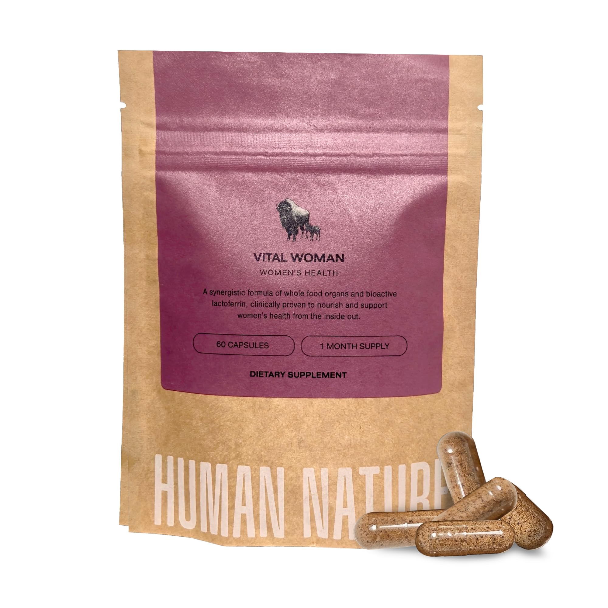 Vital Woman de Human Nature : emballage visible, énergie durable
