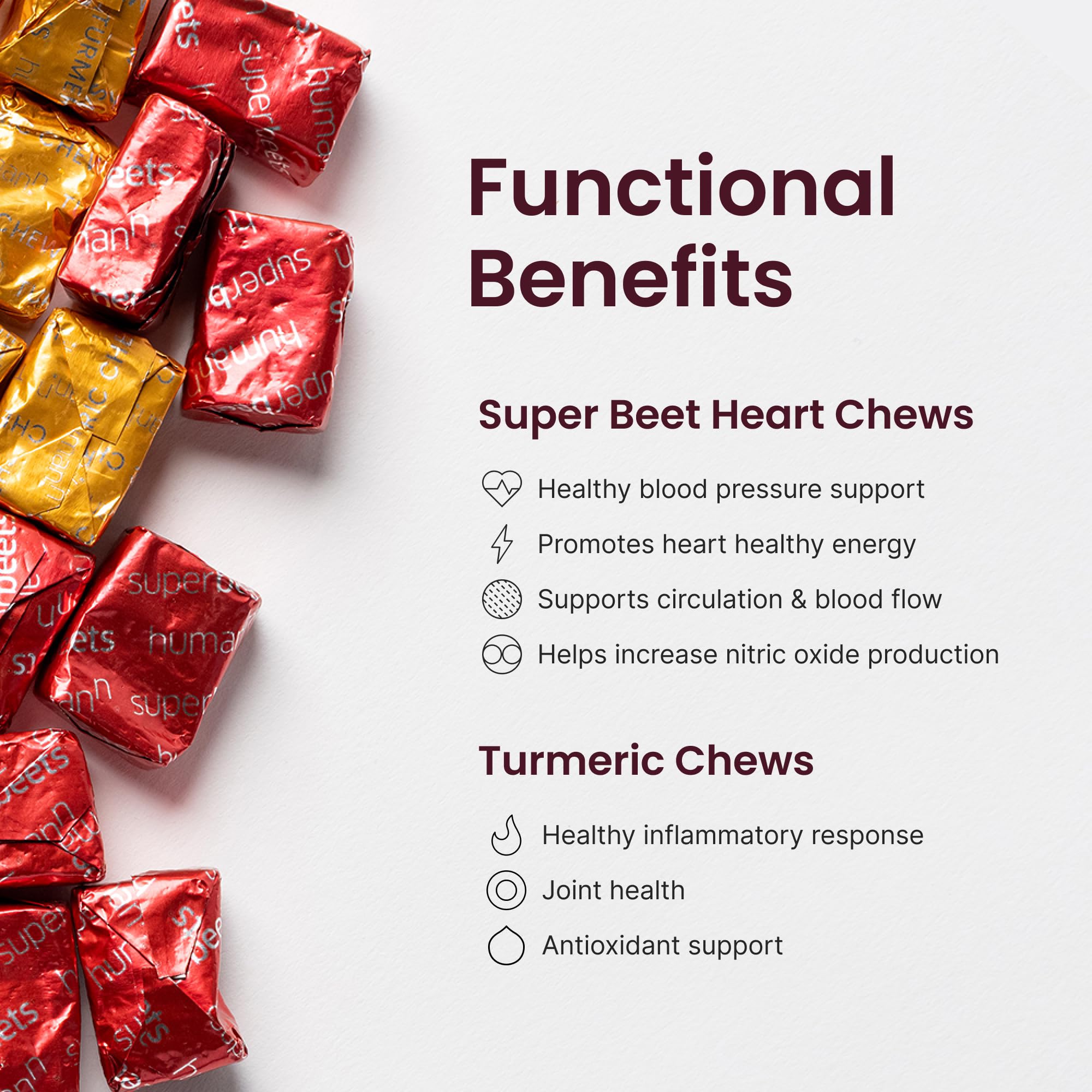 Humann Bonbons Betterave portions individuelles prêtes à emporter