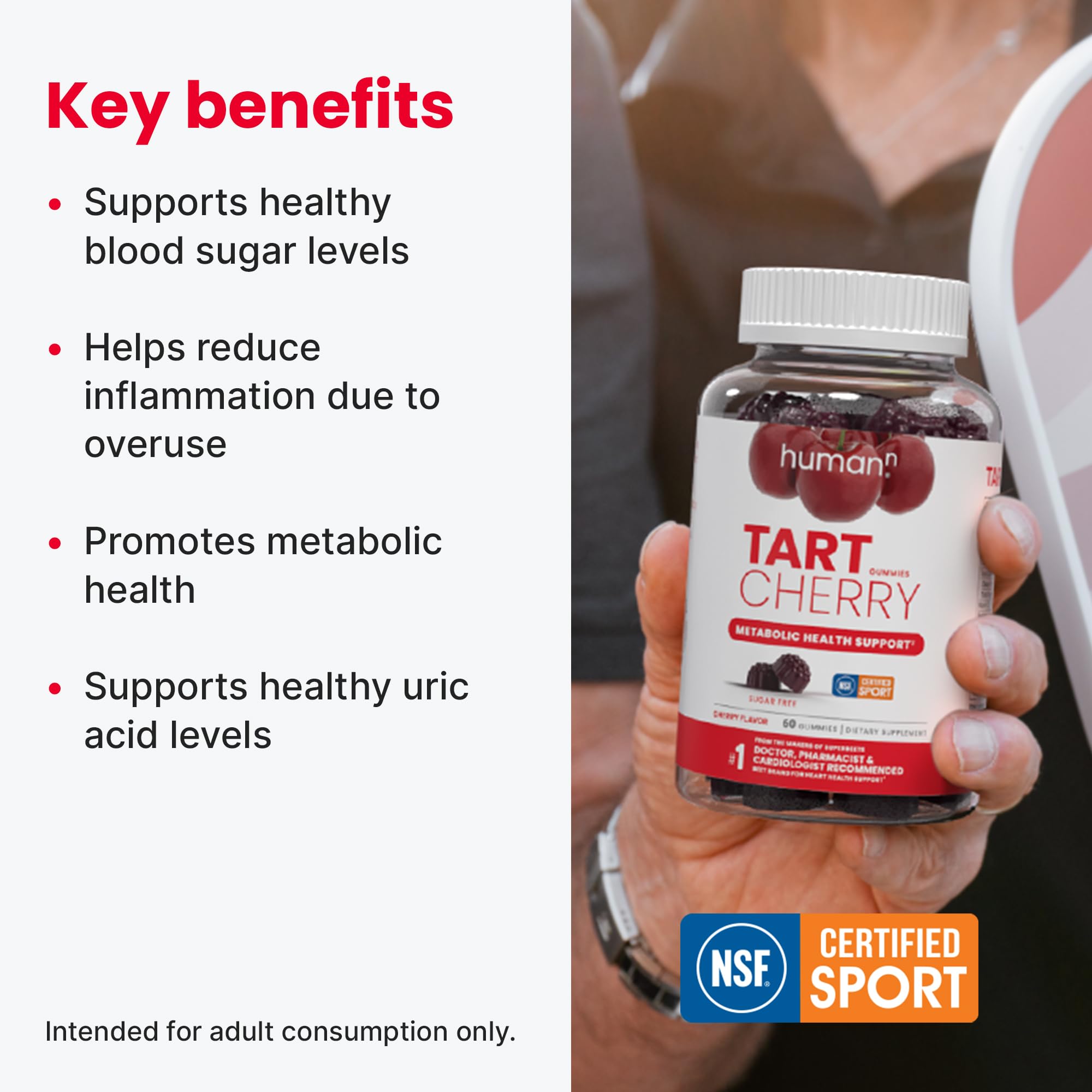 Bouteille Humann Cerise-Tarte sur fond neutre, format pratique pour l'entraînement.