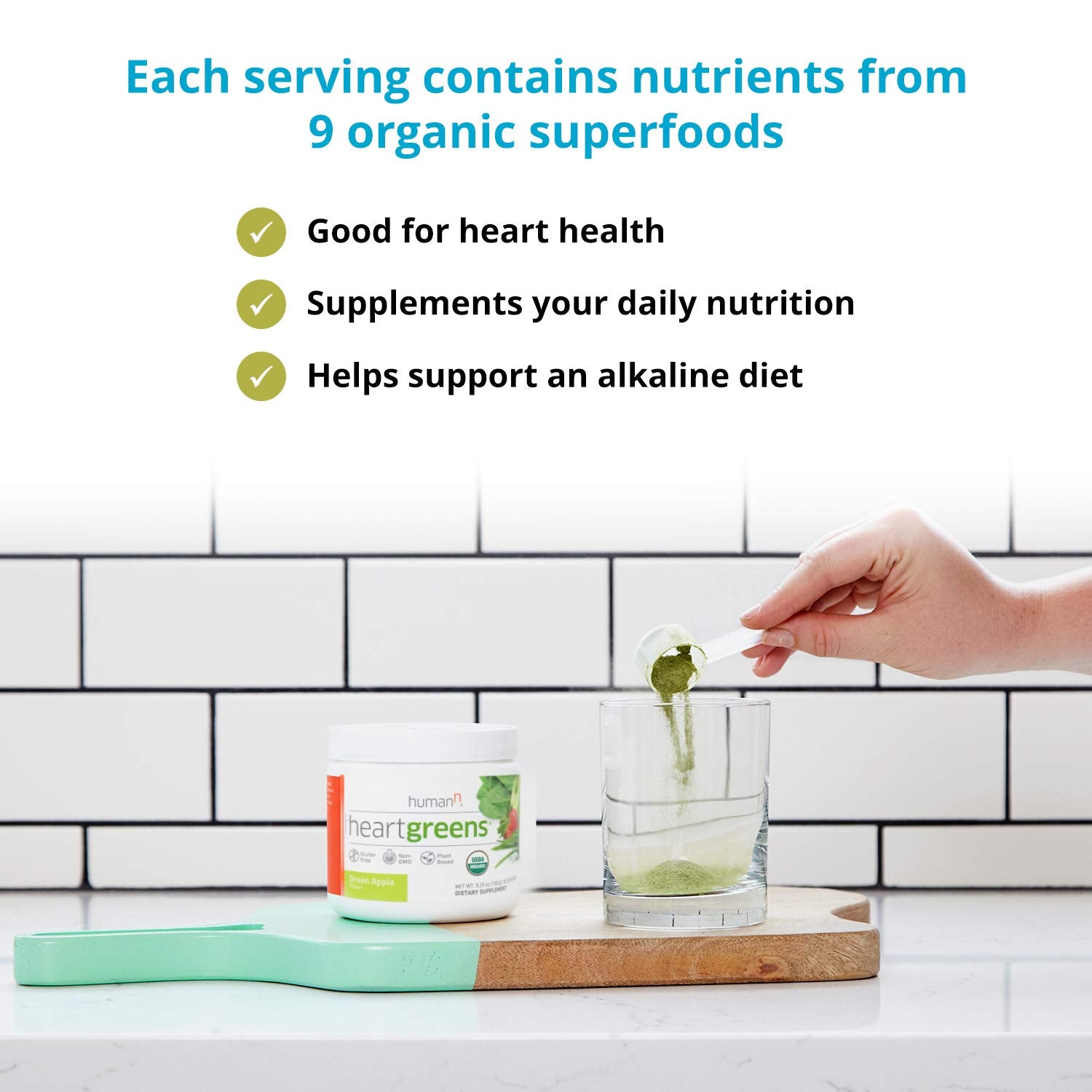 Humann HeartGreens, spiruline et légumes pour énergie naturelle