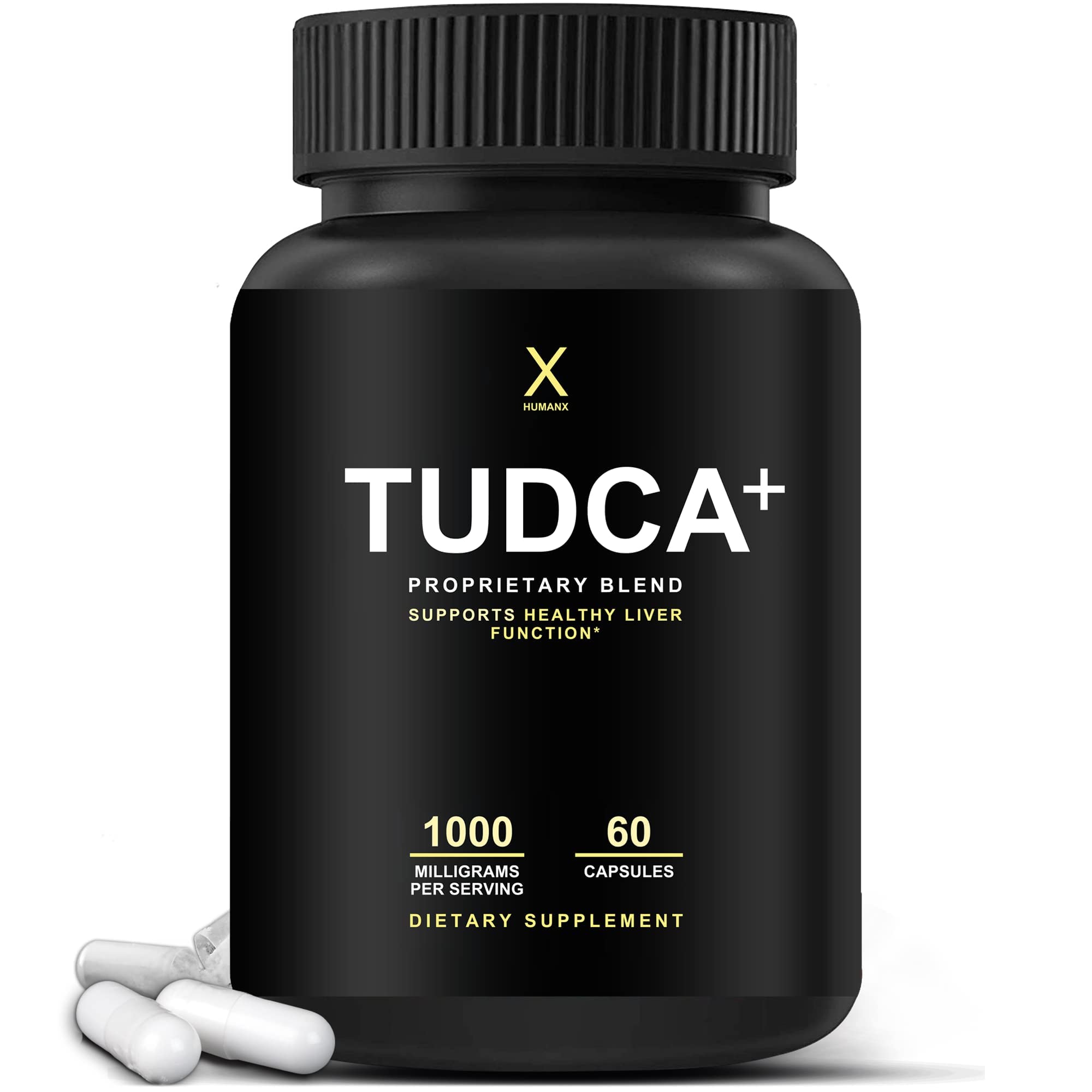 HUMANX Tudca+ bouteille: forme pratique pour un soutien hépatique quotidien.