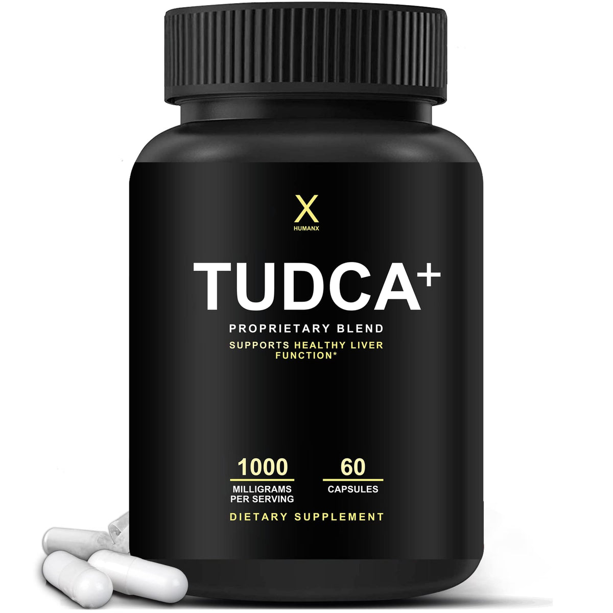 HUMANX Tudca+ bouteille: forme pratique pour un soutien hépatique quotidien.