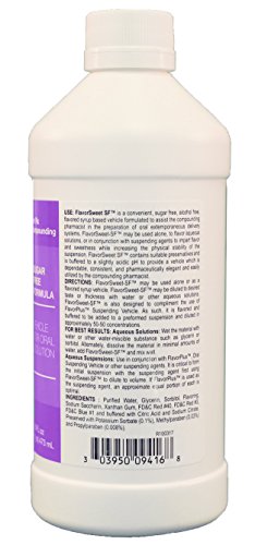 Humco Flavor Sweet SF, étiquette rose, idéale pour parfumer et stabiliser les suspensions orales.