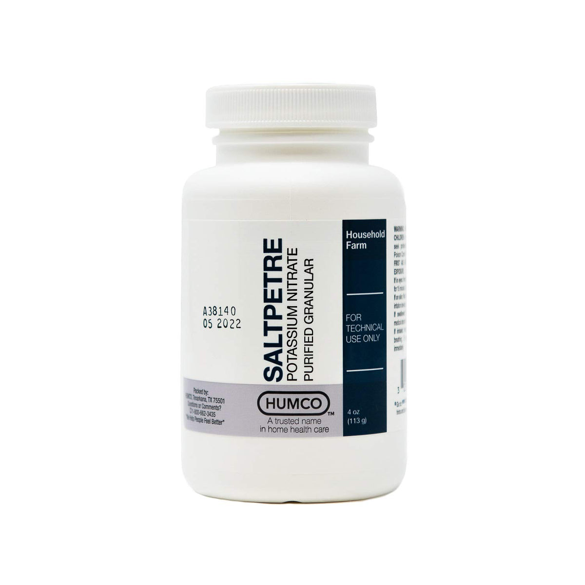 nitrate de potassium Humco, emballage 4 oz prêt à l’emploi pour formulations professionnelles