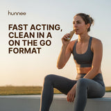 Utilisation pendant l'entraînement avec Hunnee H Energy Golden Boost pour énergie rapide.