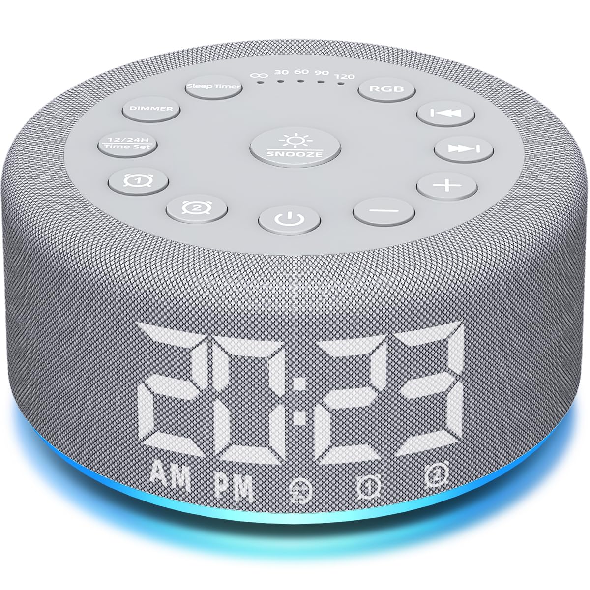 Hushing-machine-bruit-blanc-alarme-double: sommeil apaisé et réveil fiable.