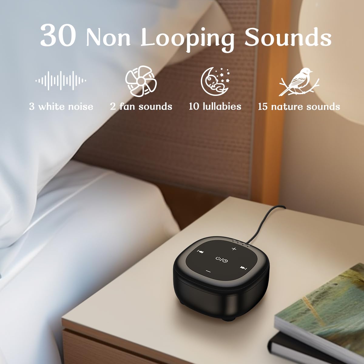 Hushing contrôle 36 niveaux de volume pour sommeil ou travail