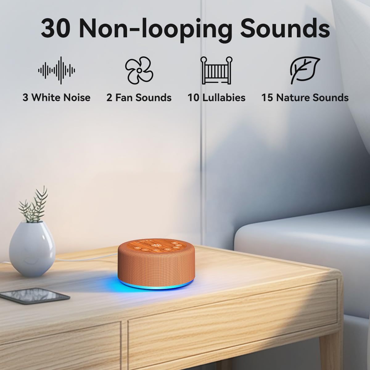 Hushing Machine veilleuse de 12 couleurs, ambiance douce pour la chambre.