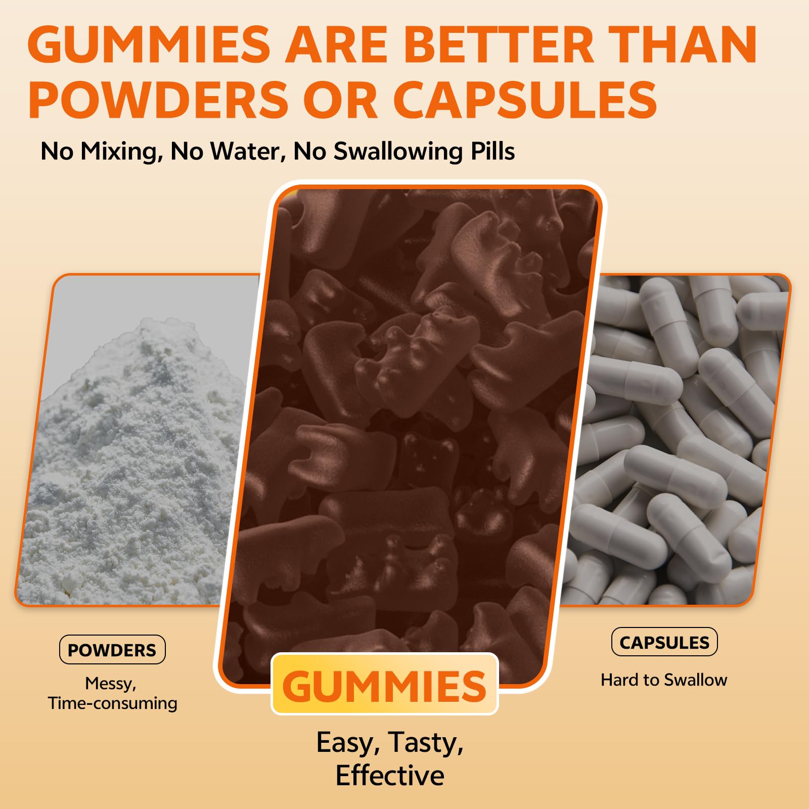 Gommes cortisol HUUAYAO, emballage clair, utilisation simple dans la routine.