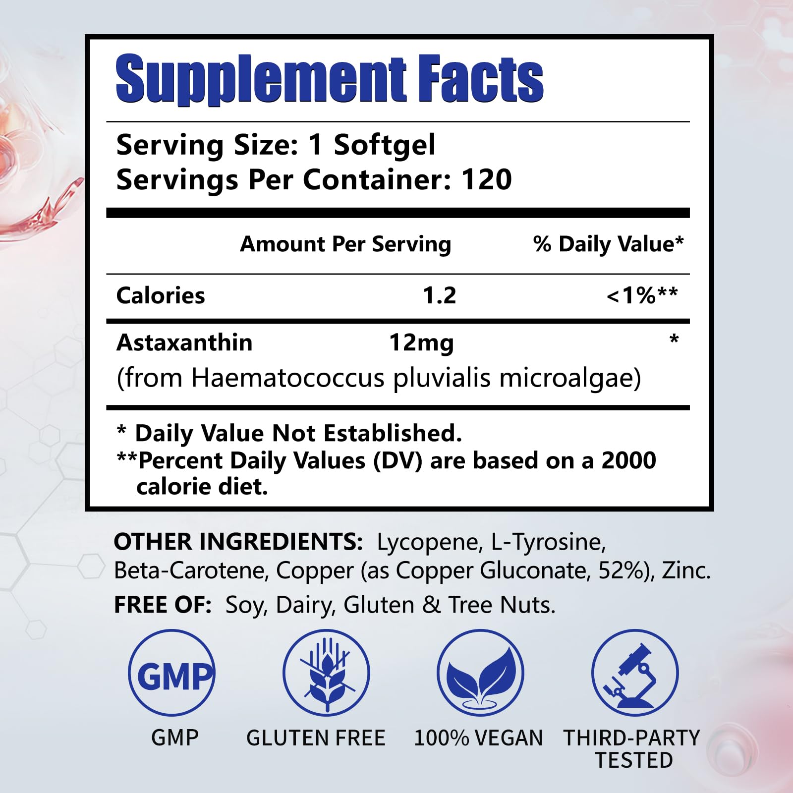 HUXINSK Astaxanthine 12 mg – chaque gélule apporte 12 mg d’antioxydant naturel