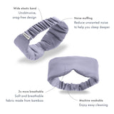 Huzi Infinity Travel masque yeux bambou violet bloque totalement la lumière pour dormir partout.
