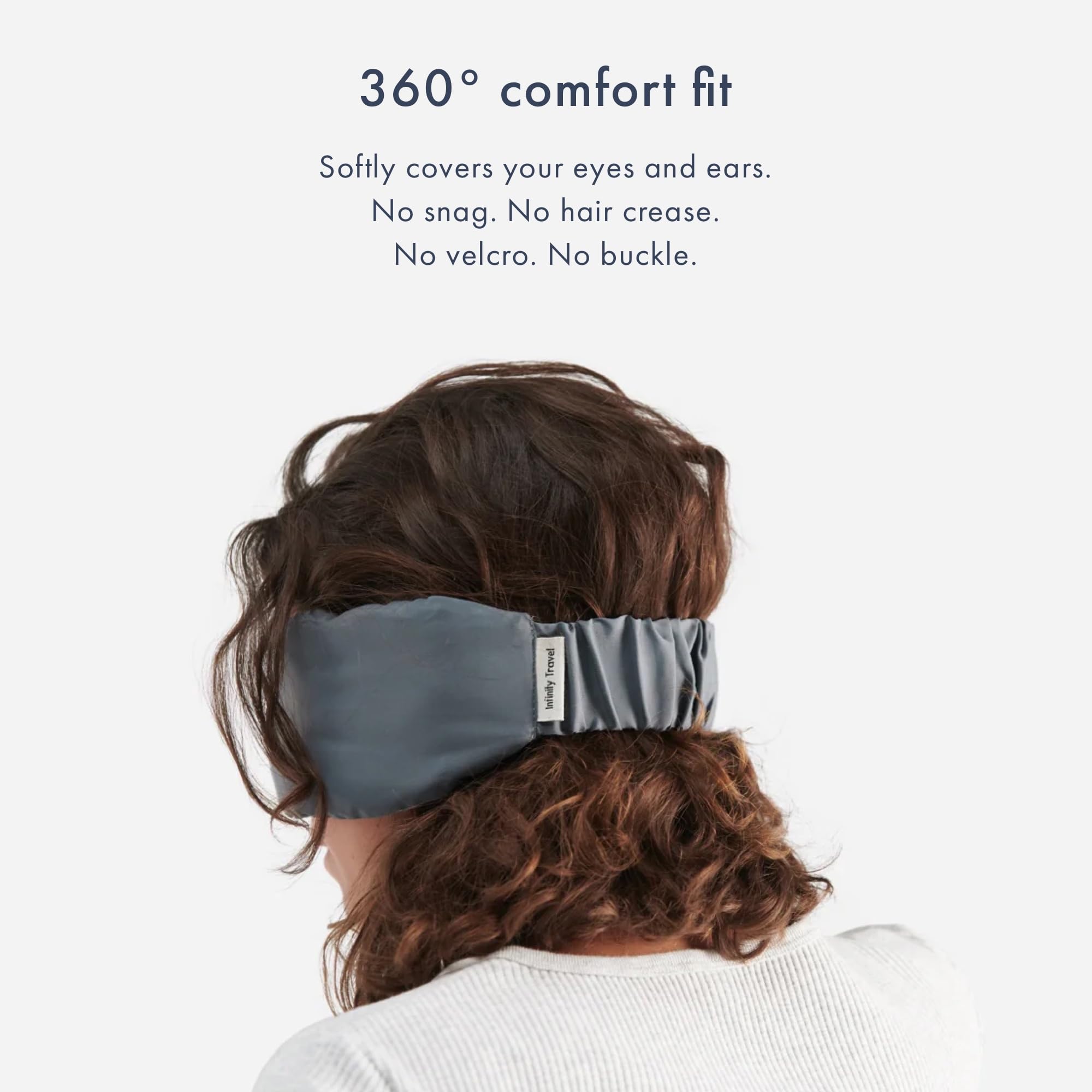 Huzi Infinity Travel masque yeux bambou violet lavable en machine pour un entretien facile.