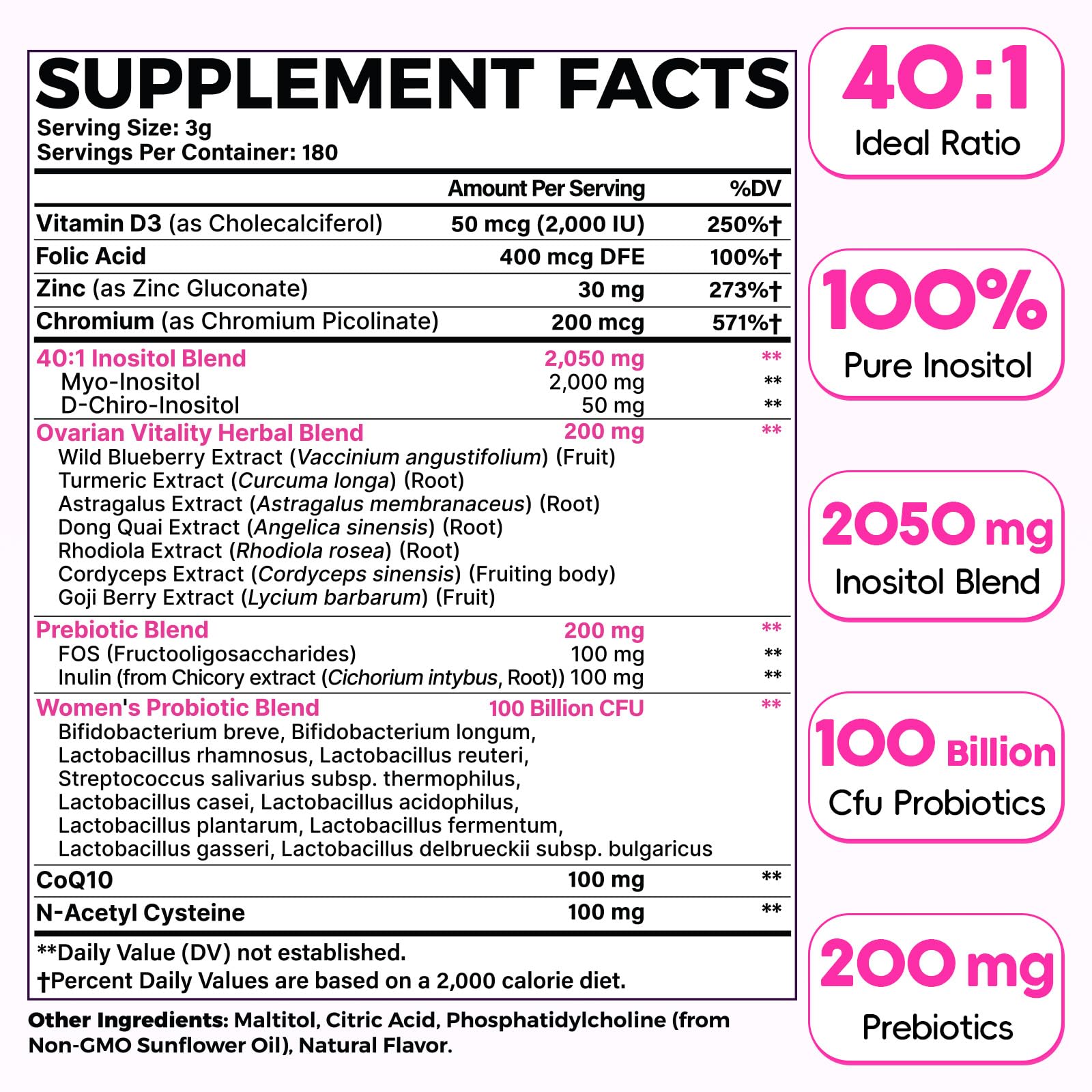 Hwuspmr dose-myo-inositol-3g à mélanger dans une boisson.