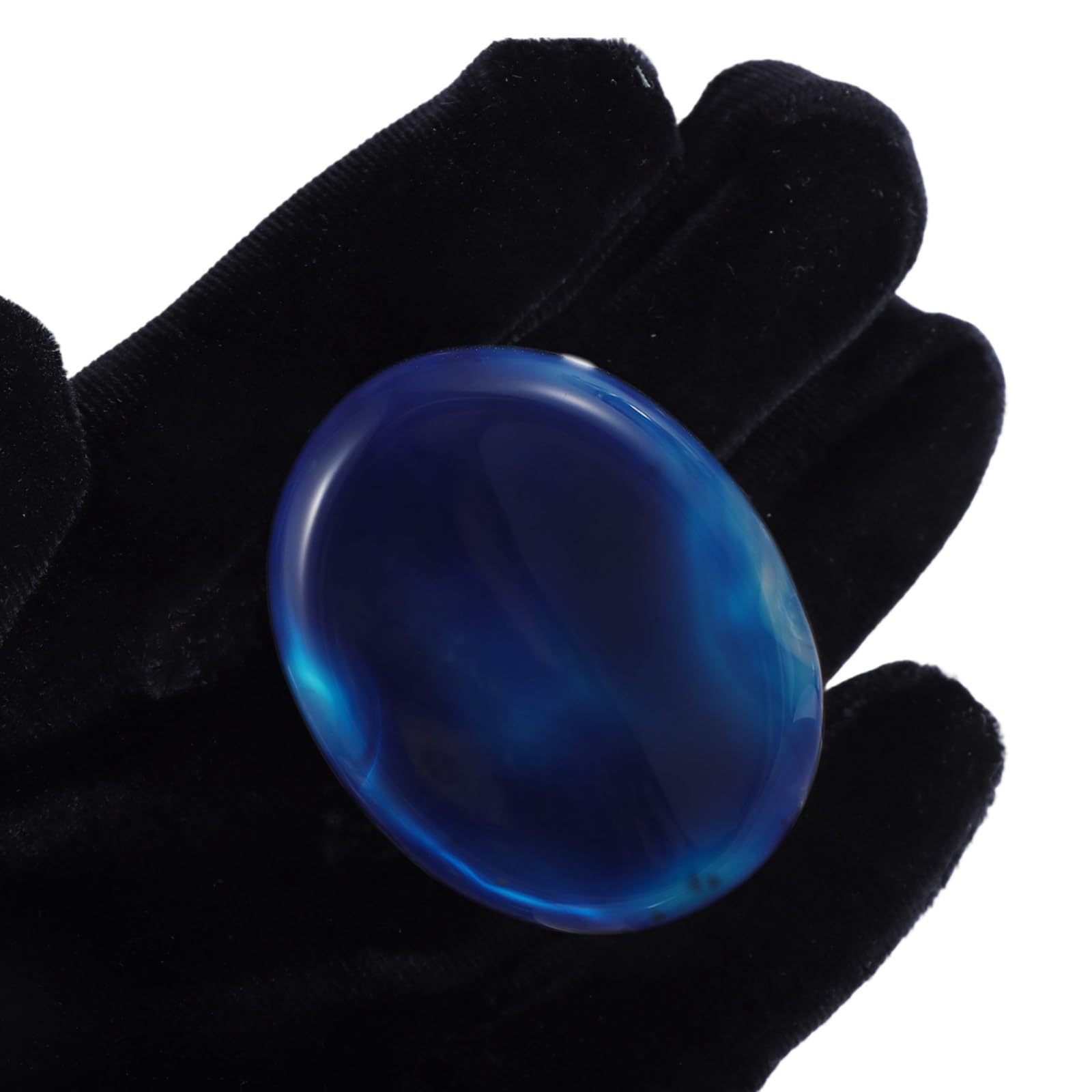 Hxswkk pierre palmaire bleue agate fini lustré, expérience tactile agréable.
