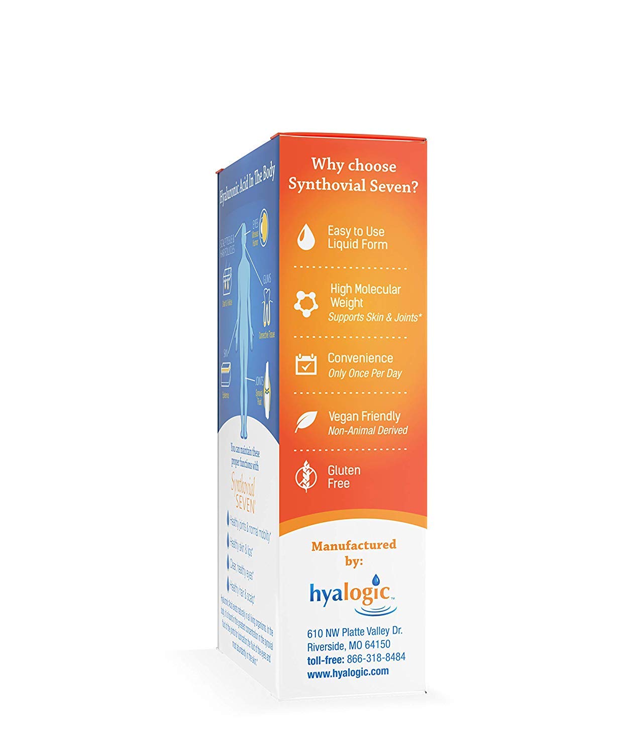 Hyalogic Synthovial Seven, emballage vegan et transparent.