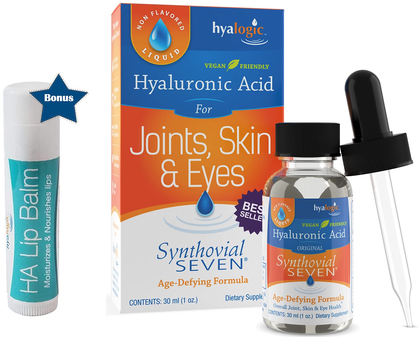Hyalogic Synthovial Seven – bouteille montrant le liquide hydratant pour articulations.