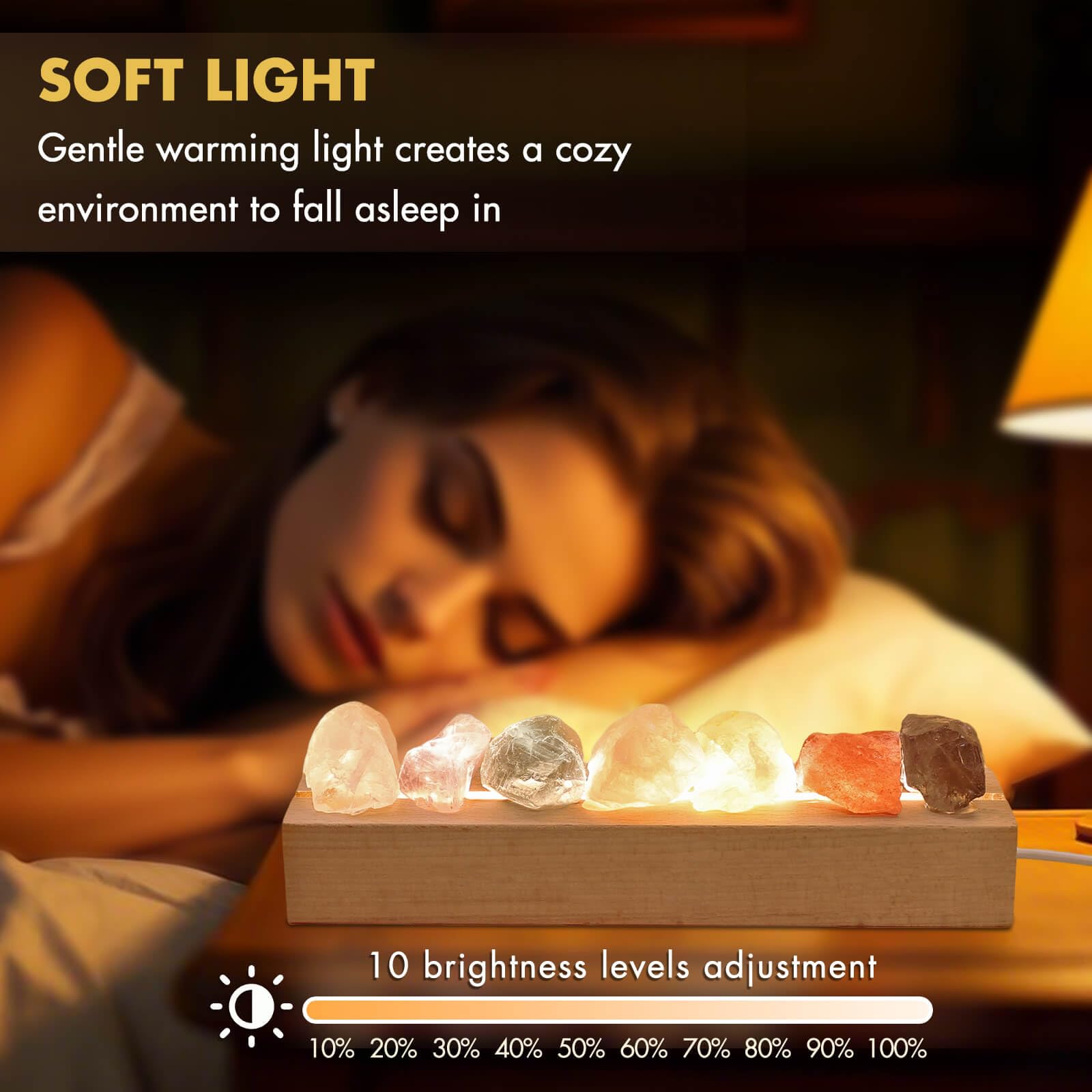 HYAMVOR base bois LED: design naturel qui s’accorde à votre décoration.