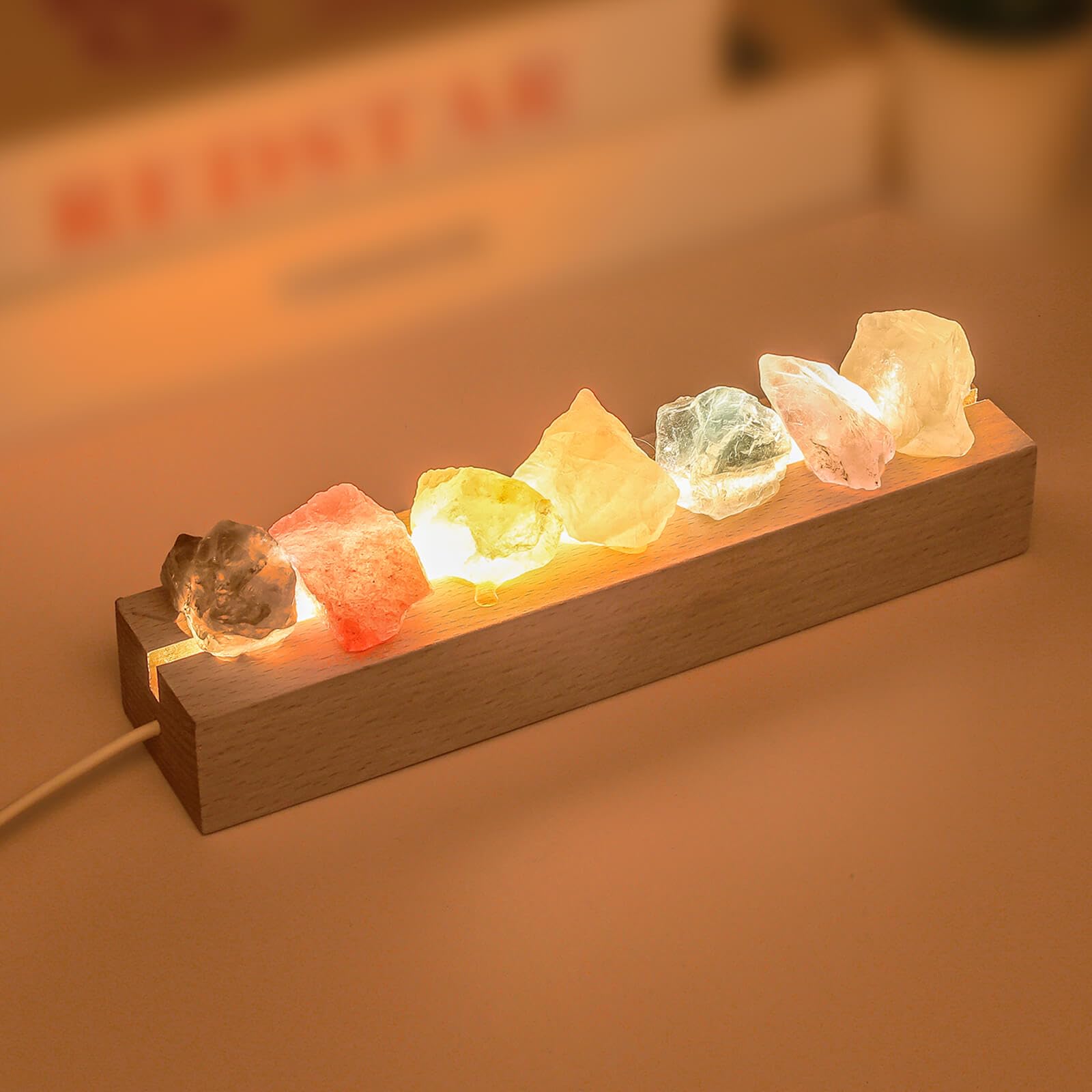 HYAMVOR veilleuse cristaux 7 chakras: ambiance zen dans votre chambre.