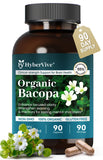 HyberVive Bacopa Monnieri en bouteille, capsules prêtes pour concentration et mémoire.