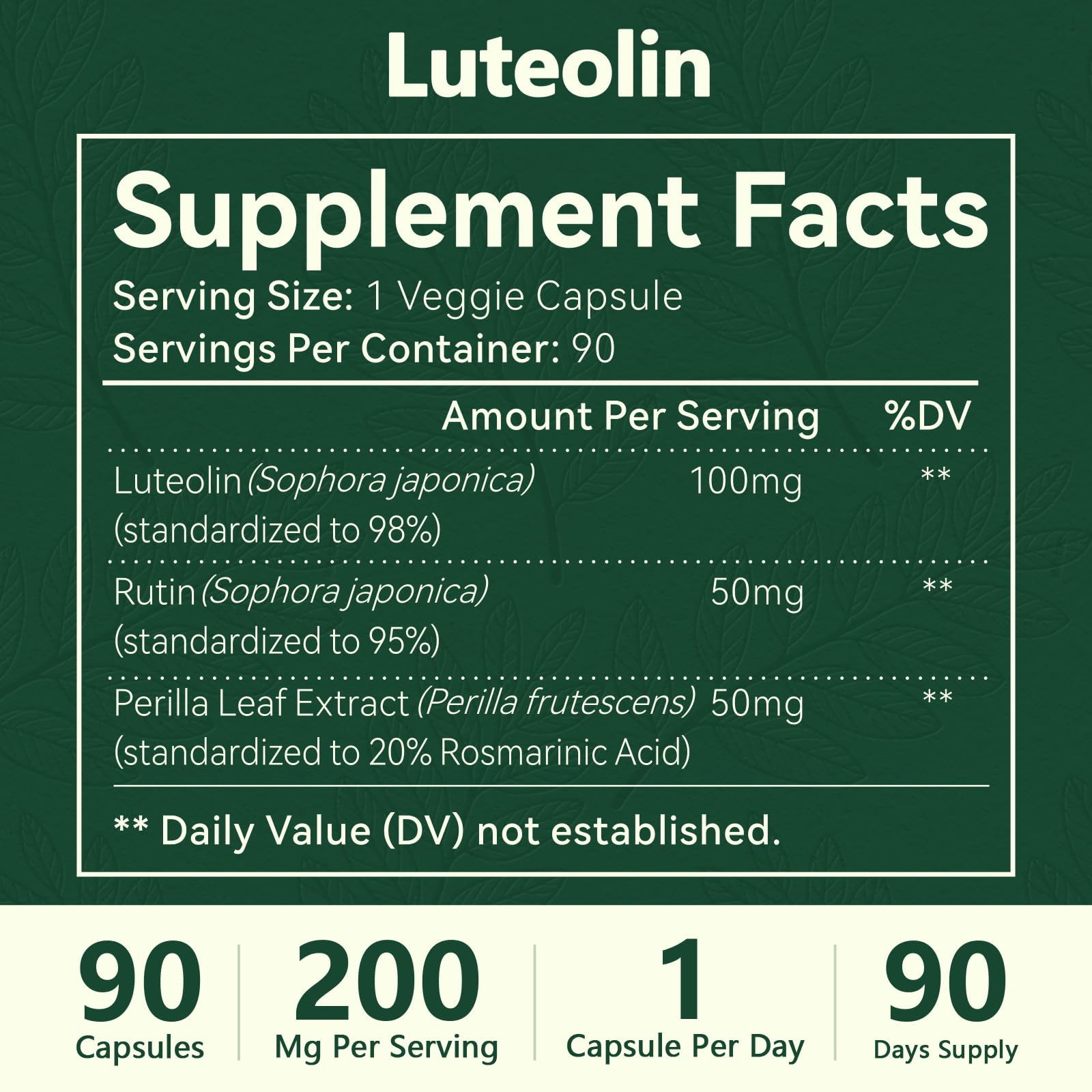 HyberVive Luteolin: formule vegan et sans allergènes.