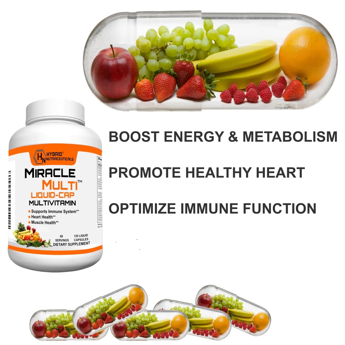 MiracleMulti: capsules liquides visibles, intégration facile dans votre routine