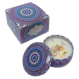 Bougie HYCSC Lavande dans son étui métallique, ambiance apaisante pour votre salon