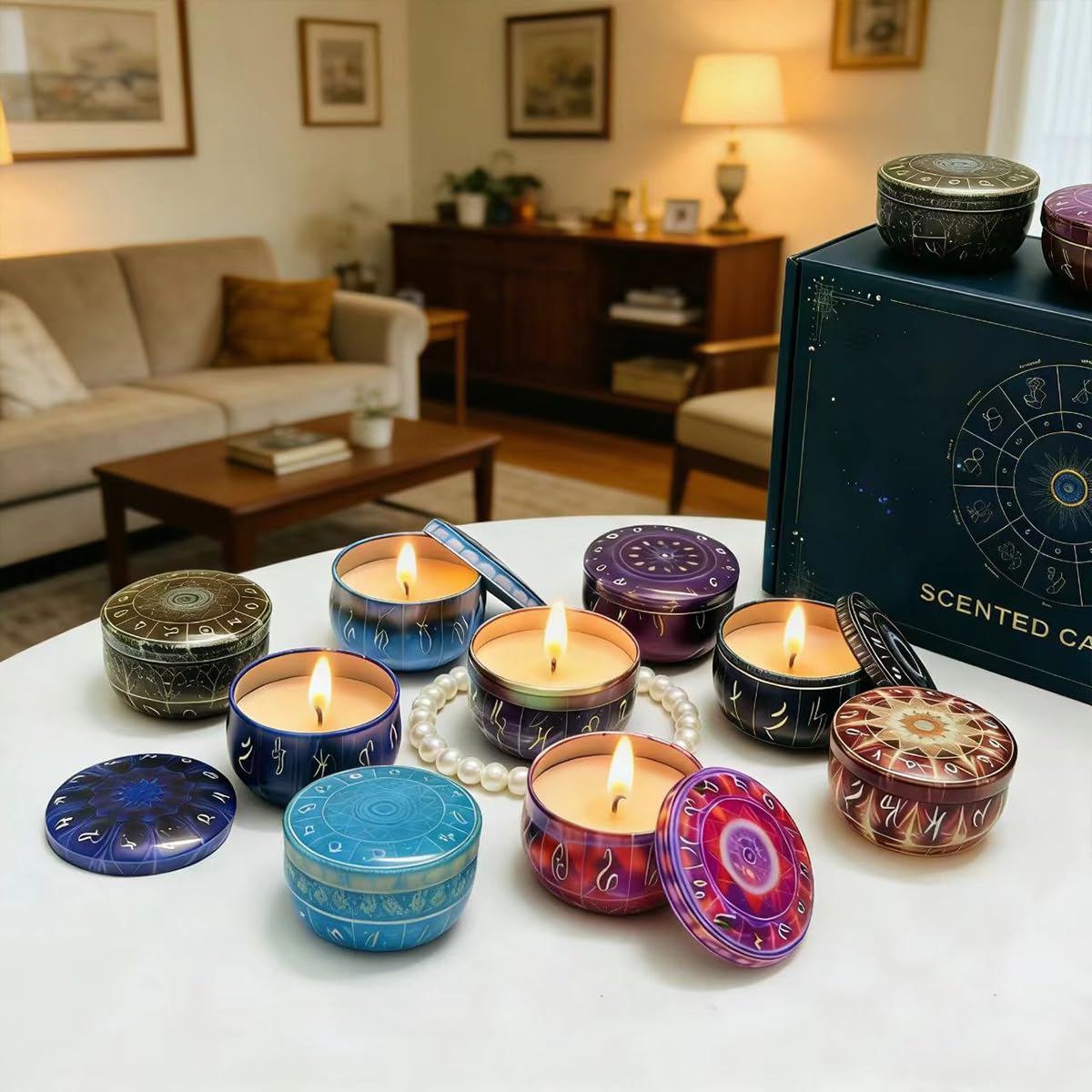 HYCSC coffret cadeau boho Bougies prêt à offrir.