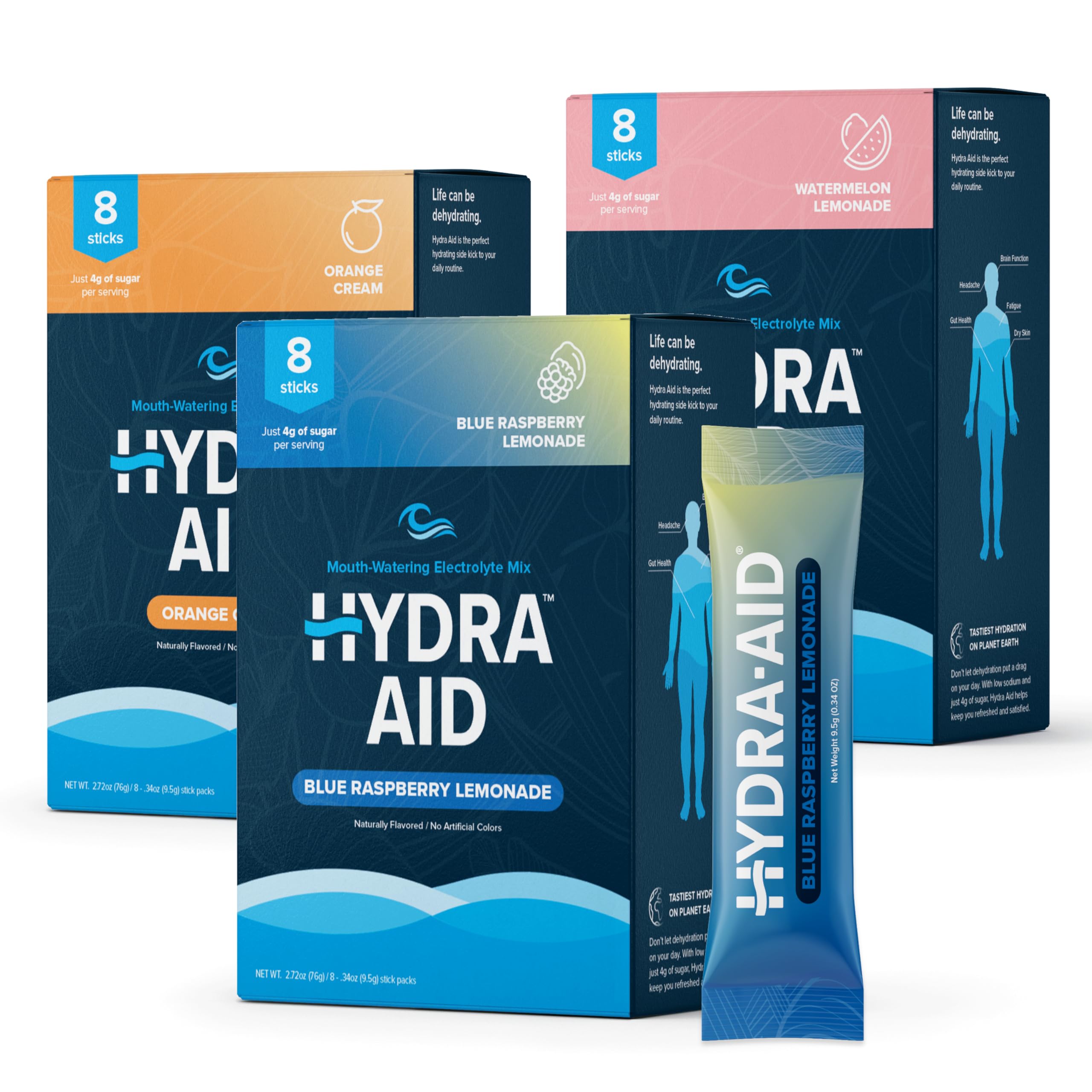 HYDRA AID étiquette nutritionnelle: informations claires sur les ingrédients et les valeurs.