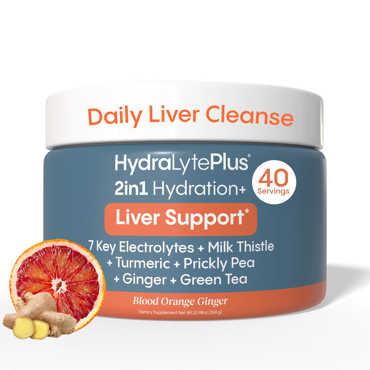 HydraLyte Liver Support ouverture du pot, poudre ready a melanger pour hydratation rapide