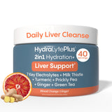HydraLyte Liver Support ouverture du pot, poudre ready a melanger pour hydratation rapide