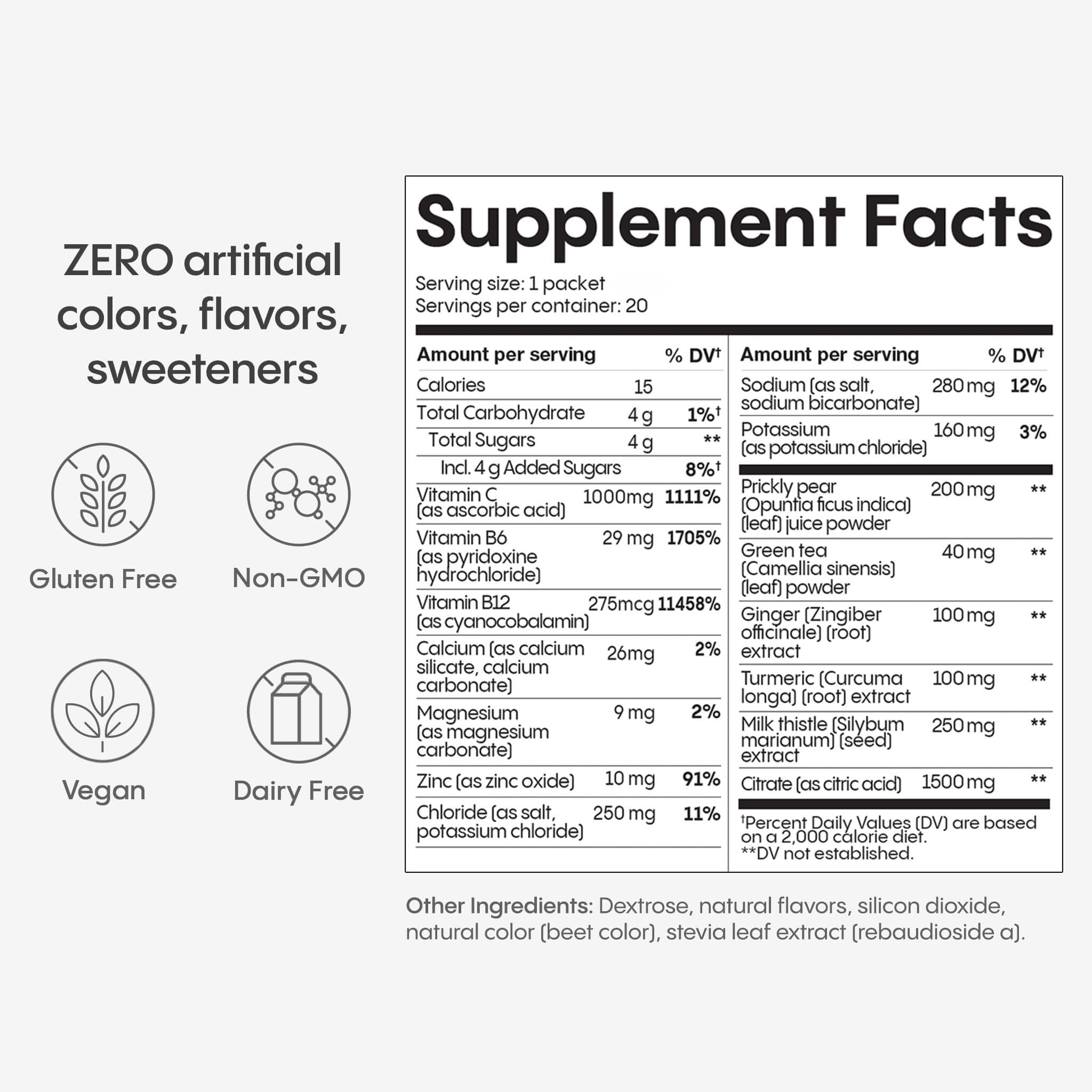 Hydralyte sachet curcuma-gingembre, antioxydants naturels et hydratation pratique.