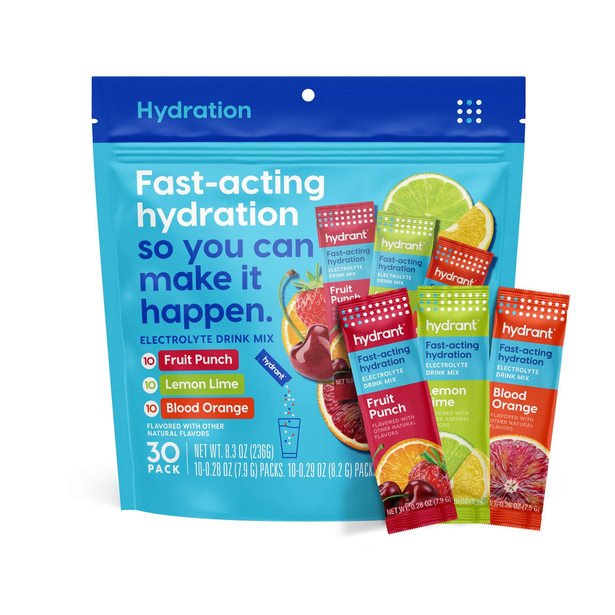Hydrant – pochette de dosage pour hydratation rapide au réveil.
