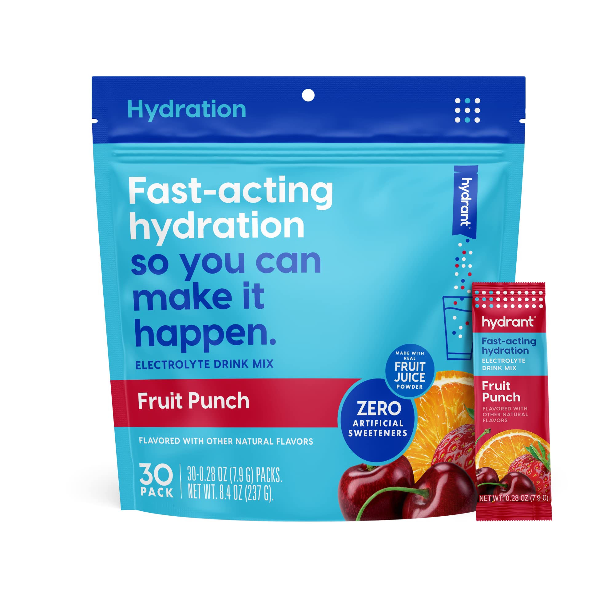 HYDRANT poudre électrolyte fruit punch emballage: pratique à emporter pour l'hydratation
