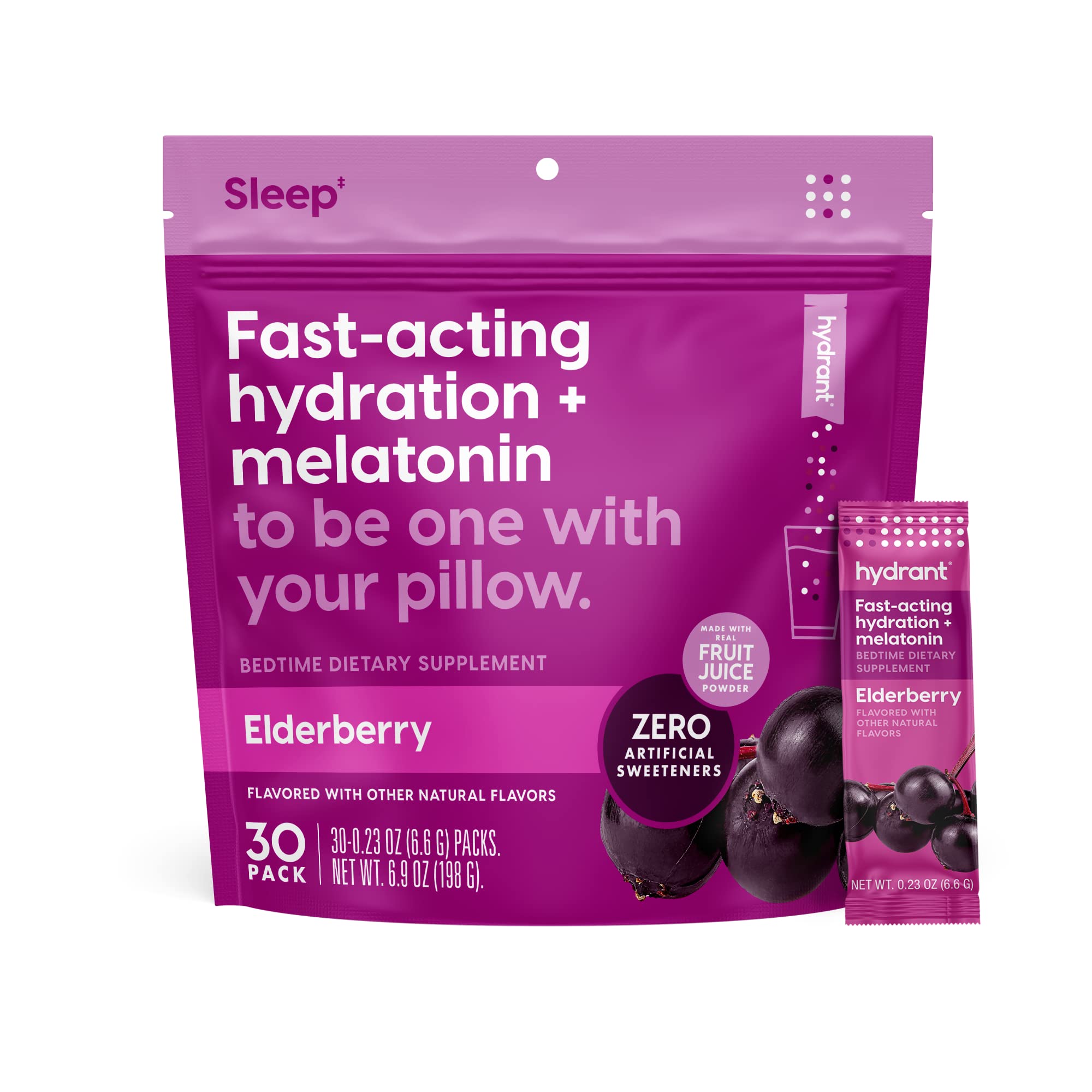 HYDRANT Sommeil Poudre Électrolyte Stick prêt à diluer pour une nuit reposante.