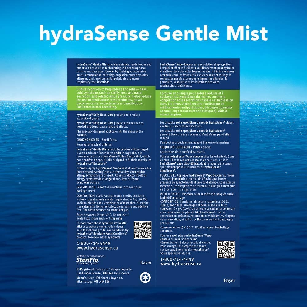 Hydrasense Brume Douce : spray nasal pratique pour une sensation agréable.