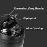 HydroJug, couvercle anti-fuite avec silicone, idéal en sac de sport.