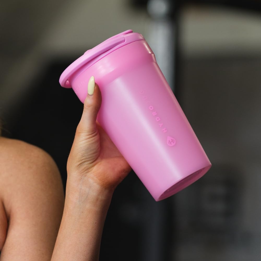HydroJug Shaker Couleur Bubblegum 20oz, apportez style et motivation lors de vos entraînements