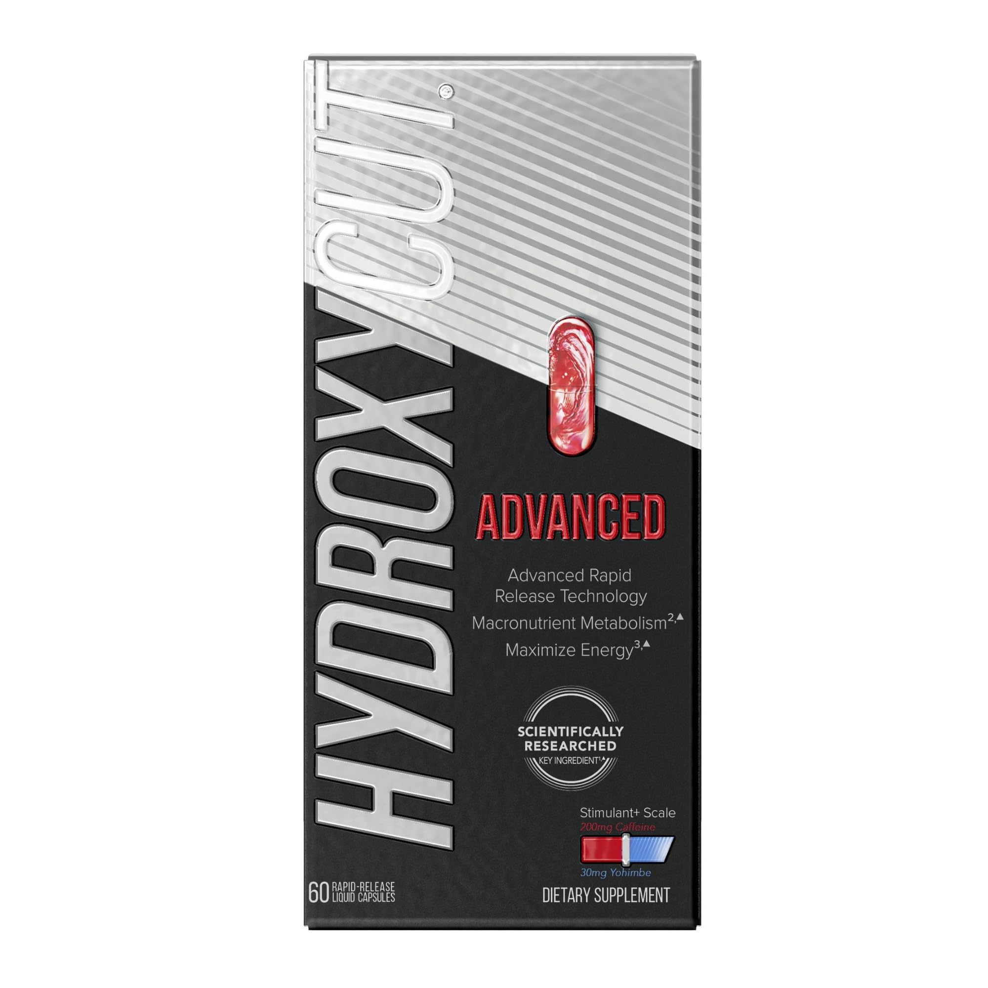 Hydroxycut Advanced, bouteille énergie, énergie rapide et concentration mejoras.