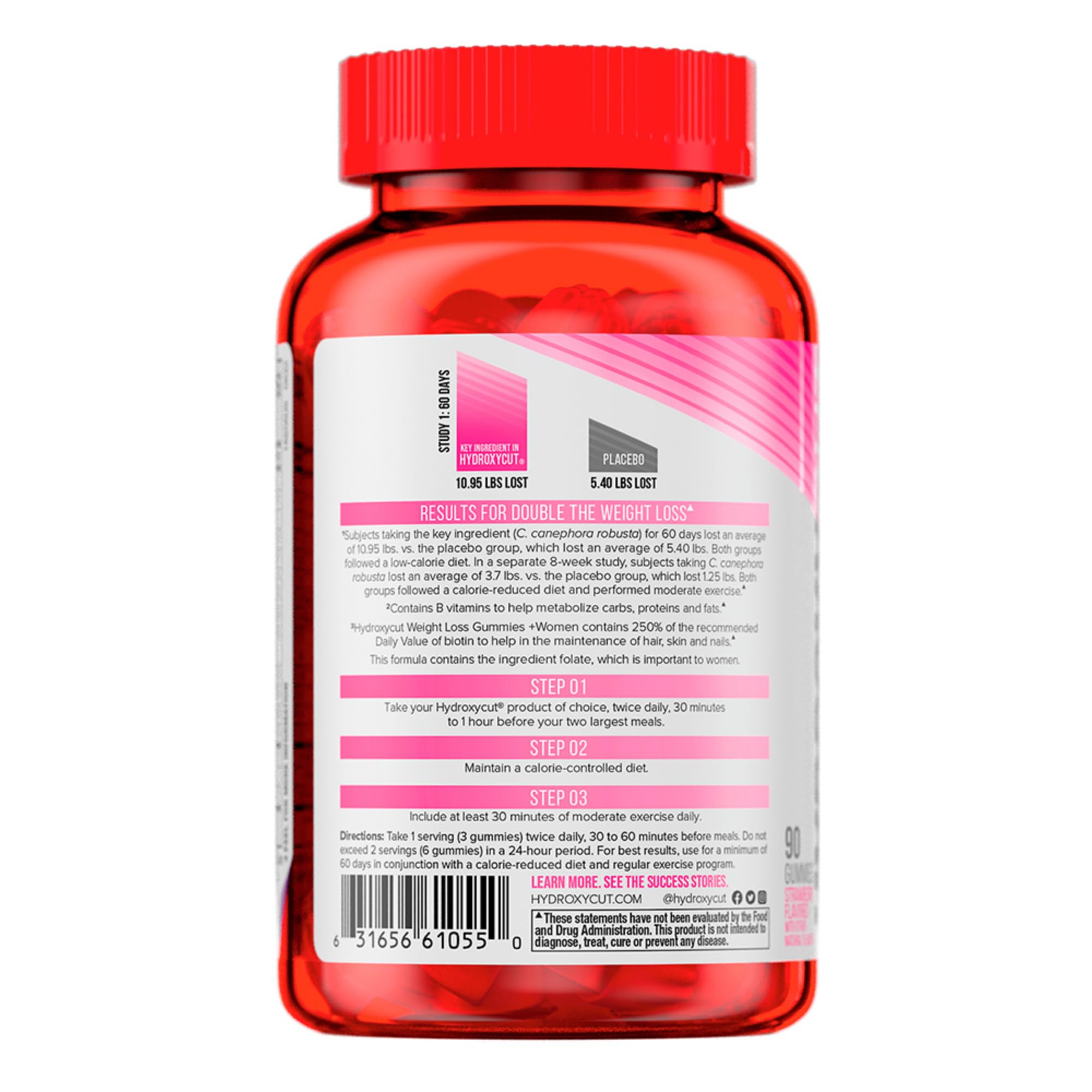 Formulation sans caféine, Hydroxycut Gummies convient à tout moment.