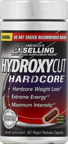 Hydroxycut Hardcore – étiquette ingrédients présente la formulation clé.