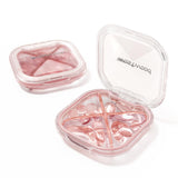HyJeryty porte-pilules 4 compartiments rose, rangement pratique pour vos vitamines au quotidien.