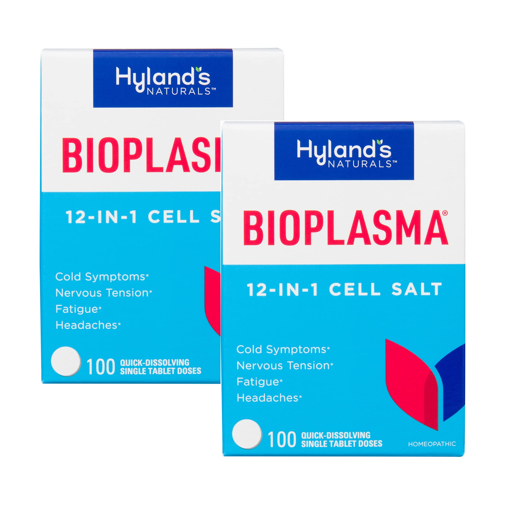 Hyland's Bioplasma tablettes dans une bouteille 2 packs pour une utilisation pratique.