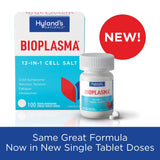 Tablettes Hyland's Bioplasma se dissolvent rapidement en bouche pour un usage facile.