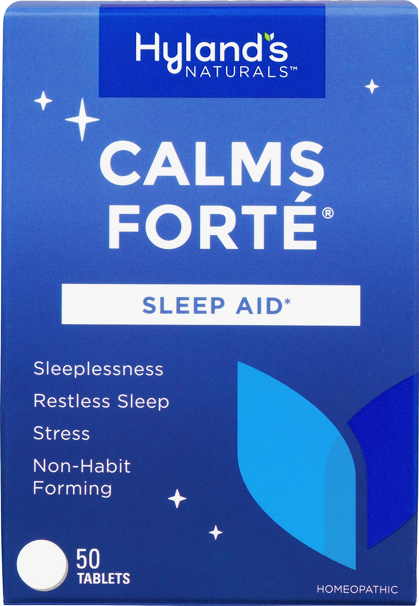 Hyland's Calms Forte, boîte 50 comprimés faciles à prendre pour le sommeil.