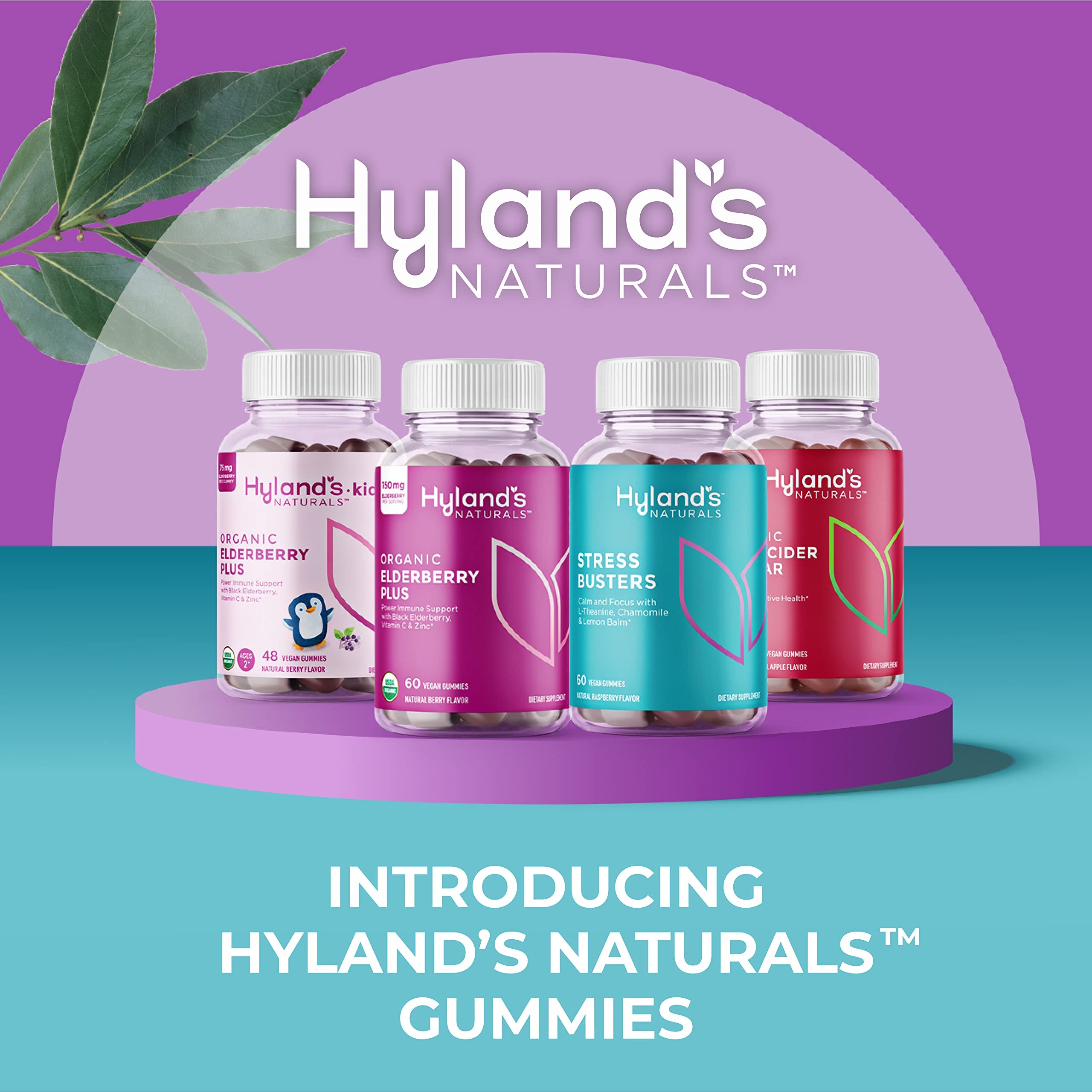 Hyland's Gommes Sureau Noir Plus – formulation biologique et naturelle.