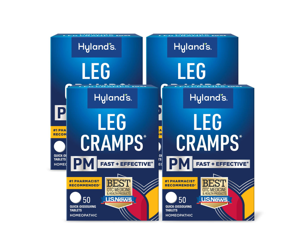 Hyland's Leg Cramps PM – bouteille et étiquette, soulage rapidement les crampes nocturnes