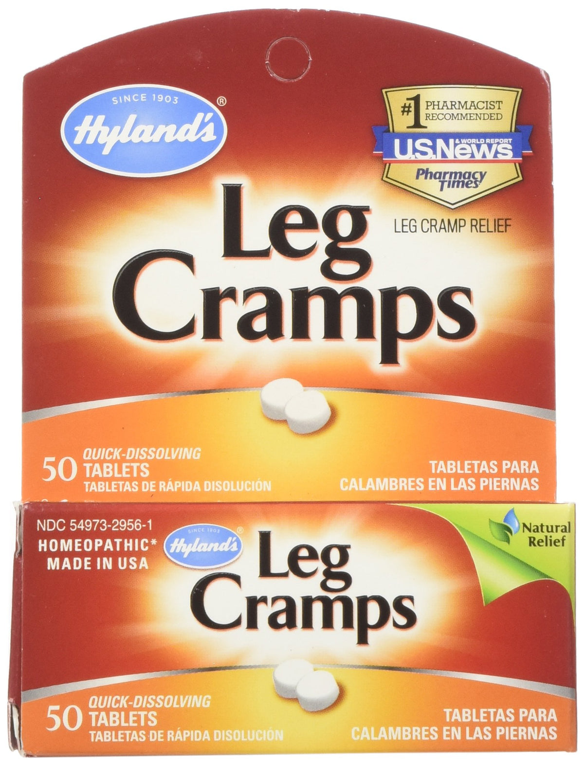 Hyland's Leg Cramps tablettes dissolvantes rapides offrant un soulagement potentiel et discret