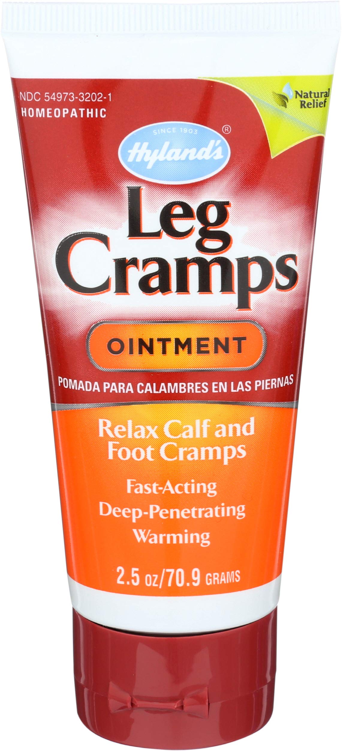 Hyland's pommade anti-crampes pour les jambes, tube 2,5 oz, soulagement rapide.
