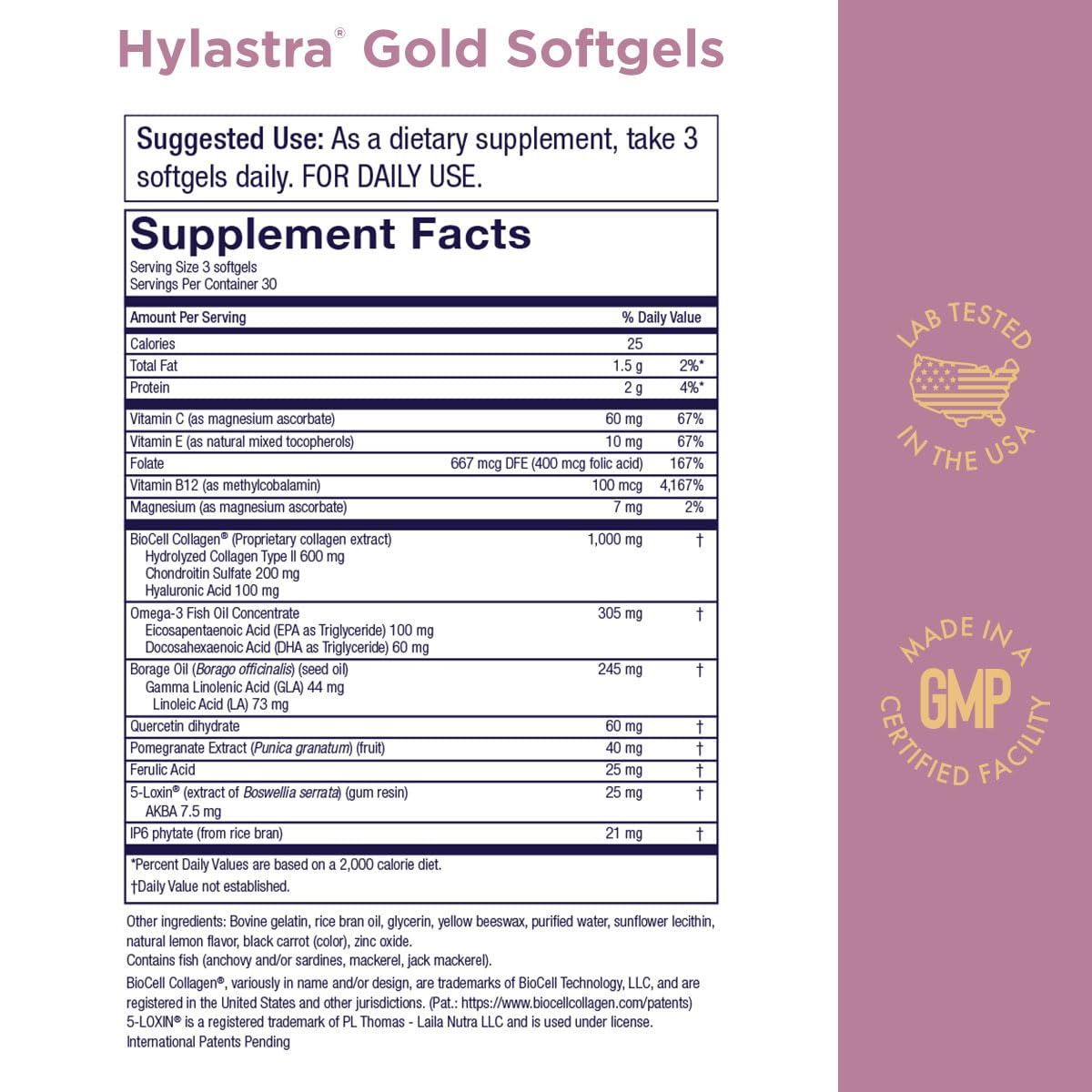 Purity Products Hylastra Gold – peau hydratée et elasticité accrue